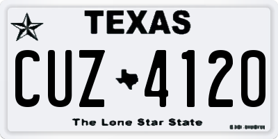 TX license plate CUZ4120