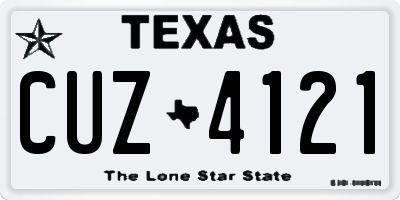 TX license plate CUZ4121