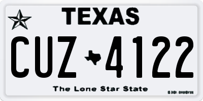TX license plate CUZ4122
