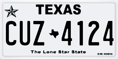 TX license plate CUZ4124
