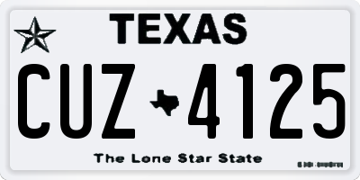 TX license plate CUZ4125