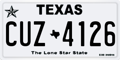 TX license plate CUZ4126