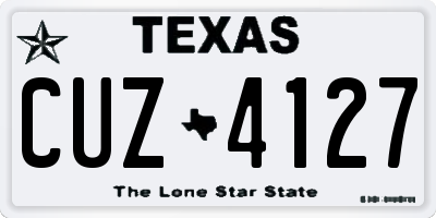 TX license plate CUZ4127