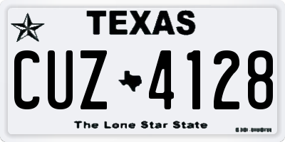 TX license plate CUZ4128
