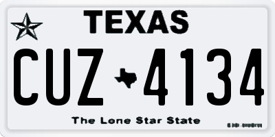 TX license plate CUZ4134