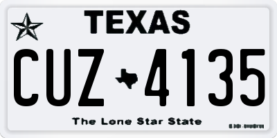 TX license plate CUZ4135