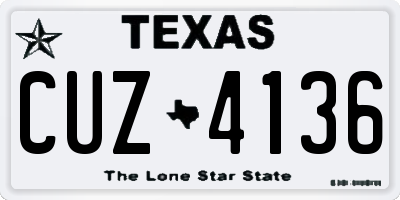 TX license plate CUZ4136