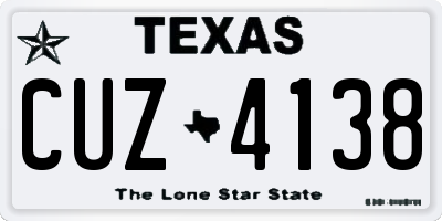 TX license plate CUZ4138
