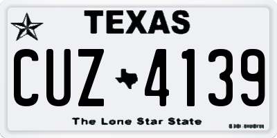 TX license plate CUZ4139