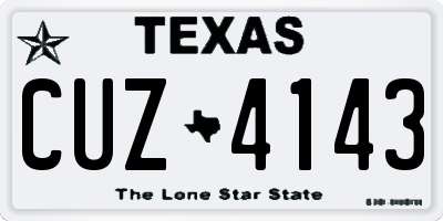 TX license plate CUZ4143