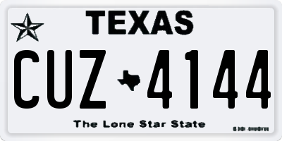 TX license plate CUZ4144