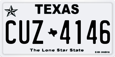 TX license plate CUZ4146