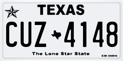 TX license plate CUZ4148