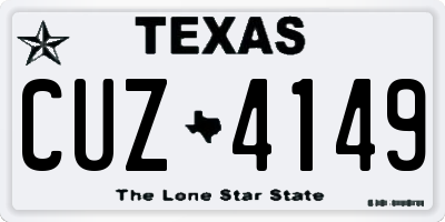 TX license plate CUZ4149