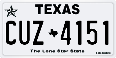 TX license plate CUZ4151