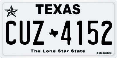 TX license plate CUZ4152
