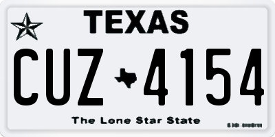TX license plate CUZ4154