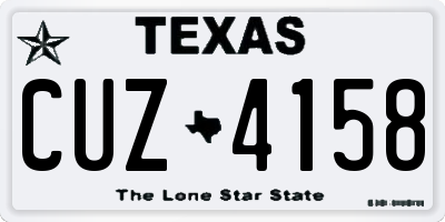 TX license plate CUZ4158