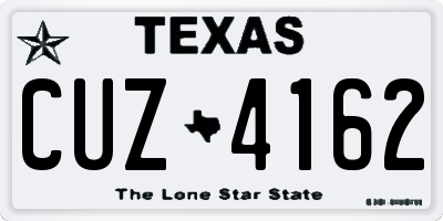 TX license plate CUZ4162