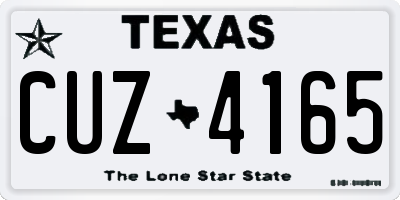TX license plate CUZ4165