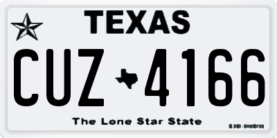 TX license plate CUZ4166