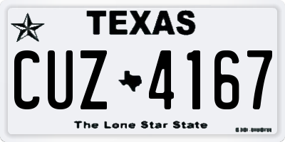 TX license plate CUZ4167