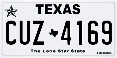 TX license plate CUZ4169
