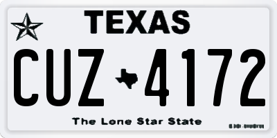 TX license plate CUZ4172