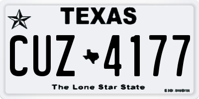 TX license plate CUZ4177