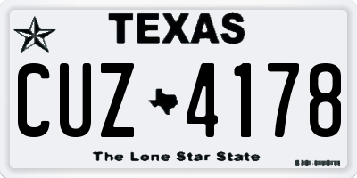 TX license plate CUZ4178
