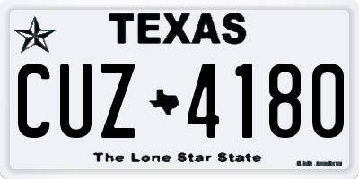 TX license plate CUZ4180