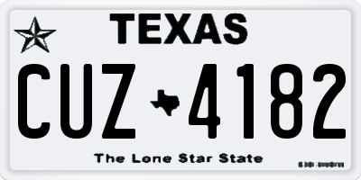 TX license plate CUZ4182