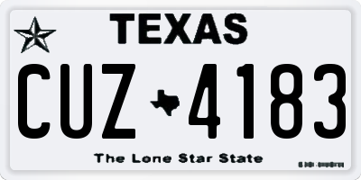 TX license plate CUZ4183