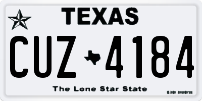 TX license plate CUZ4184