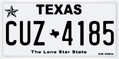 TX license plate CUZ4185