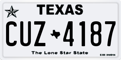 TX license plate CUZ4187
