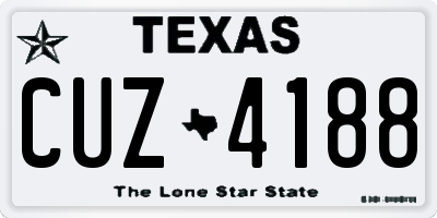 TX license plate CUZ4188