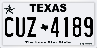 TX license plate CUZ4189