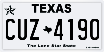 TX license plate CUZ4190