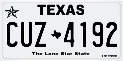 TX license plate CUZ4192