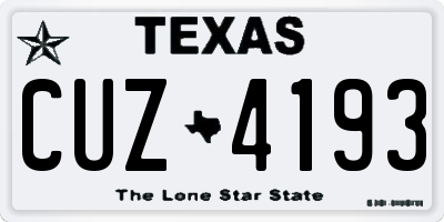 TX license plate CUZ4193