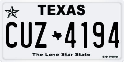TX license plate CUZ4194