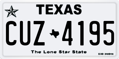 TX license plate CUZ4195