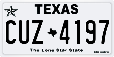 TX license plate CUZ4197
