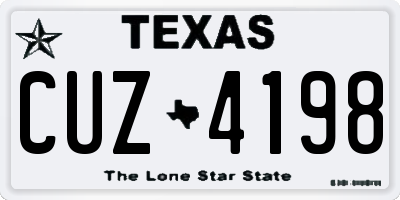 TX license plate CUZ4198
