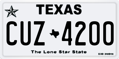 TX license plate CUZ4200