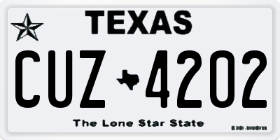 TX license plate CUZ4202