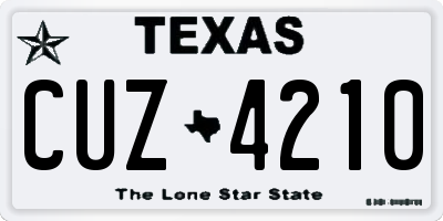 TX license plate CUZ4210