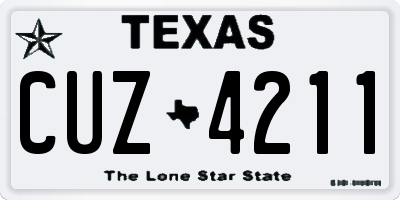TX license plate CUZ4211