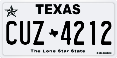 TX license plate CUZ4212